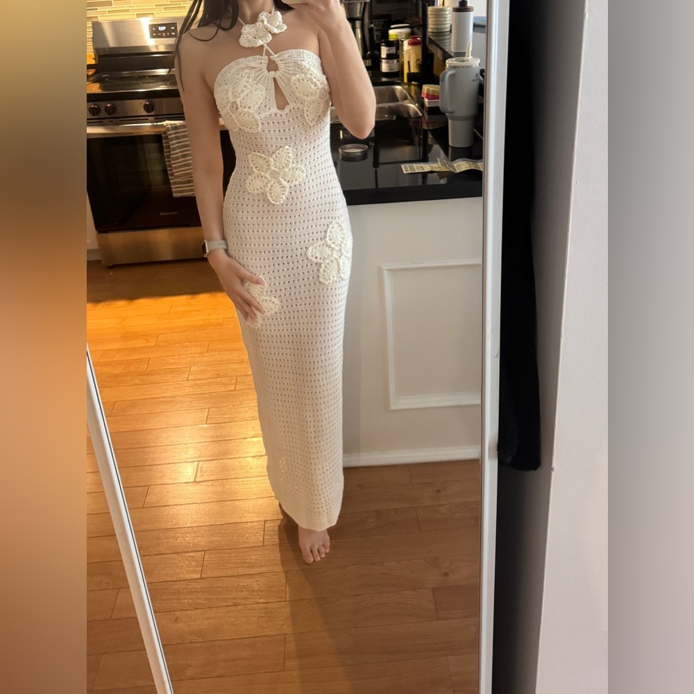 Cream Crochet Maxi Dress
